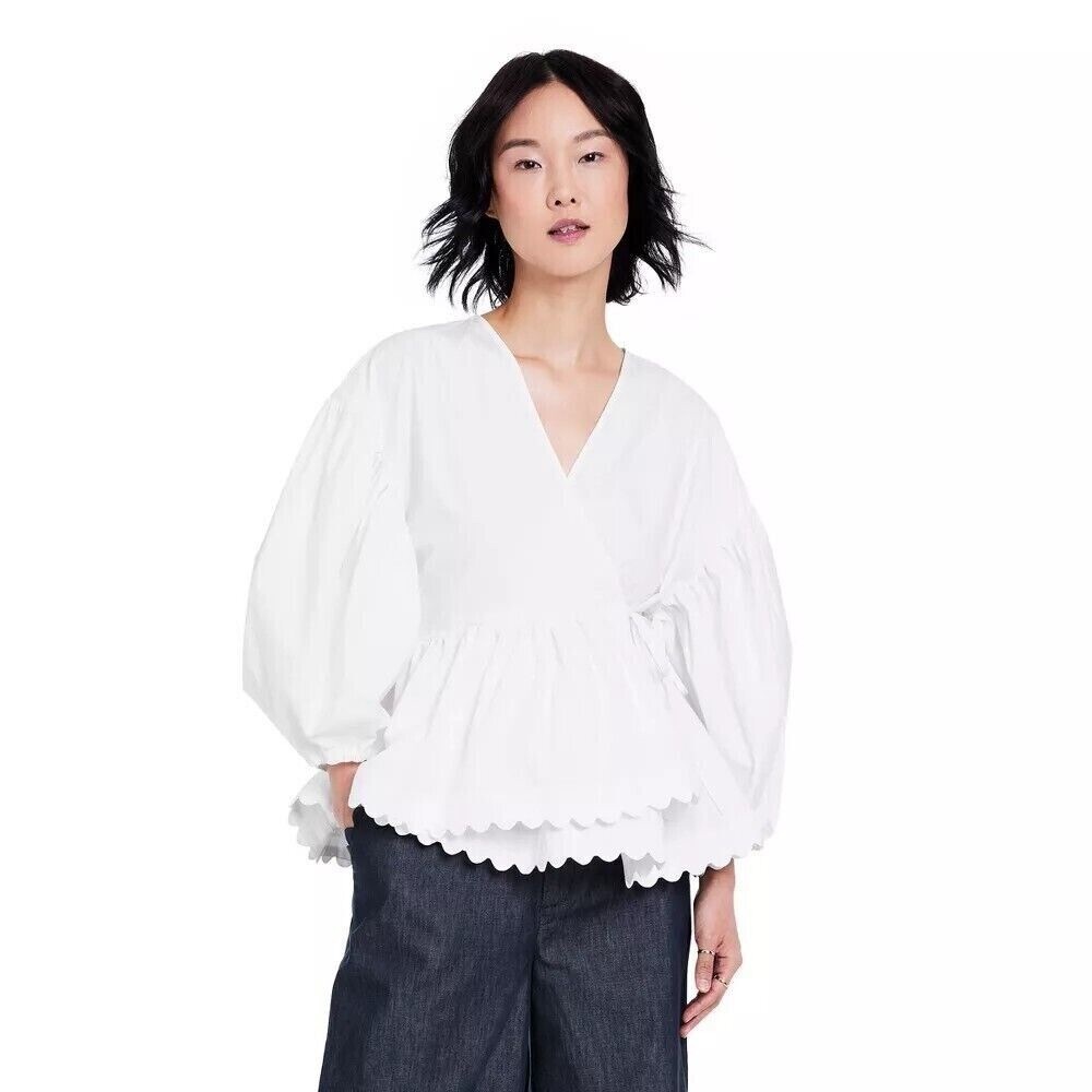 NWT Kika Vargas X Target Scallop Edge Wrap Top